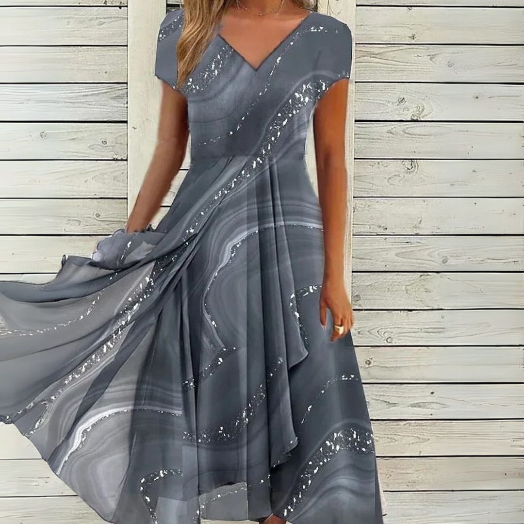Londýn | Elegantní midi šaty s véčkem