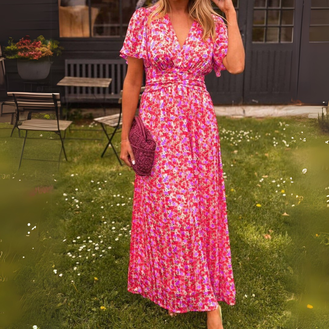 Laura | Elegantní maxi šaty s véčkovým výstřihem