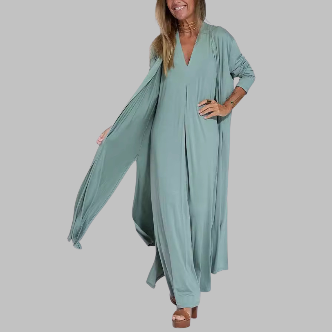 Jana | Elegantní maxi šaty + odpovídající svetr NABÍZÍME JAKO DÁREK