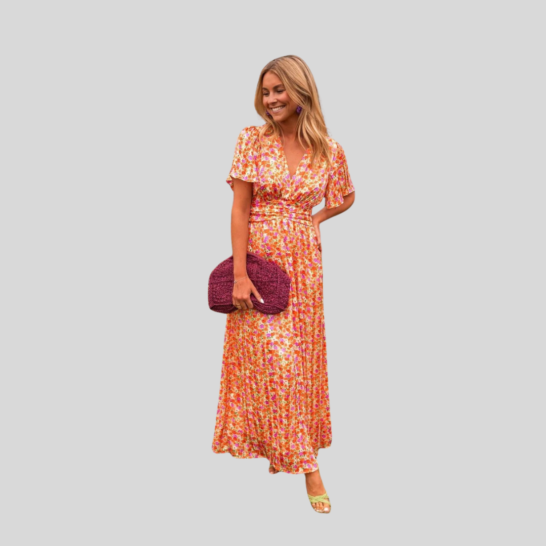 Laura | Elegantní maxi šaty s véčkovým výstřihem