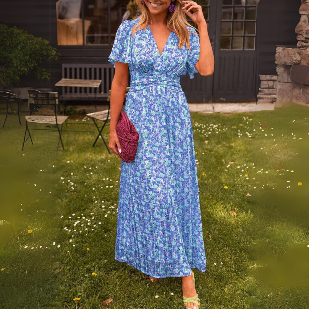 Laura | Elegantní maxi šaty s véčkovým výstřihem