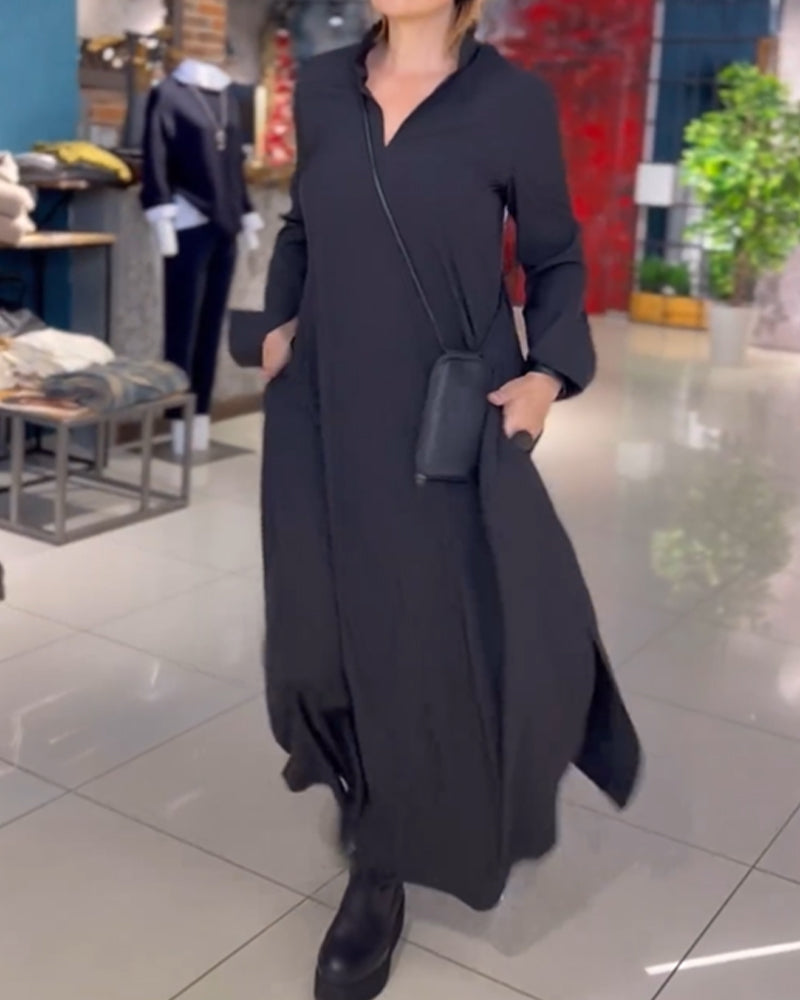 Tereza | Stylové dlouhé šaty s rozparkem