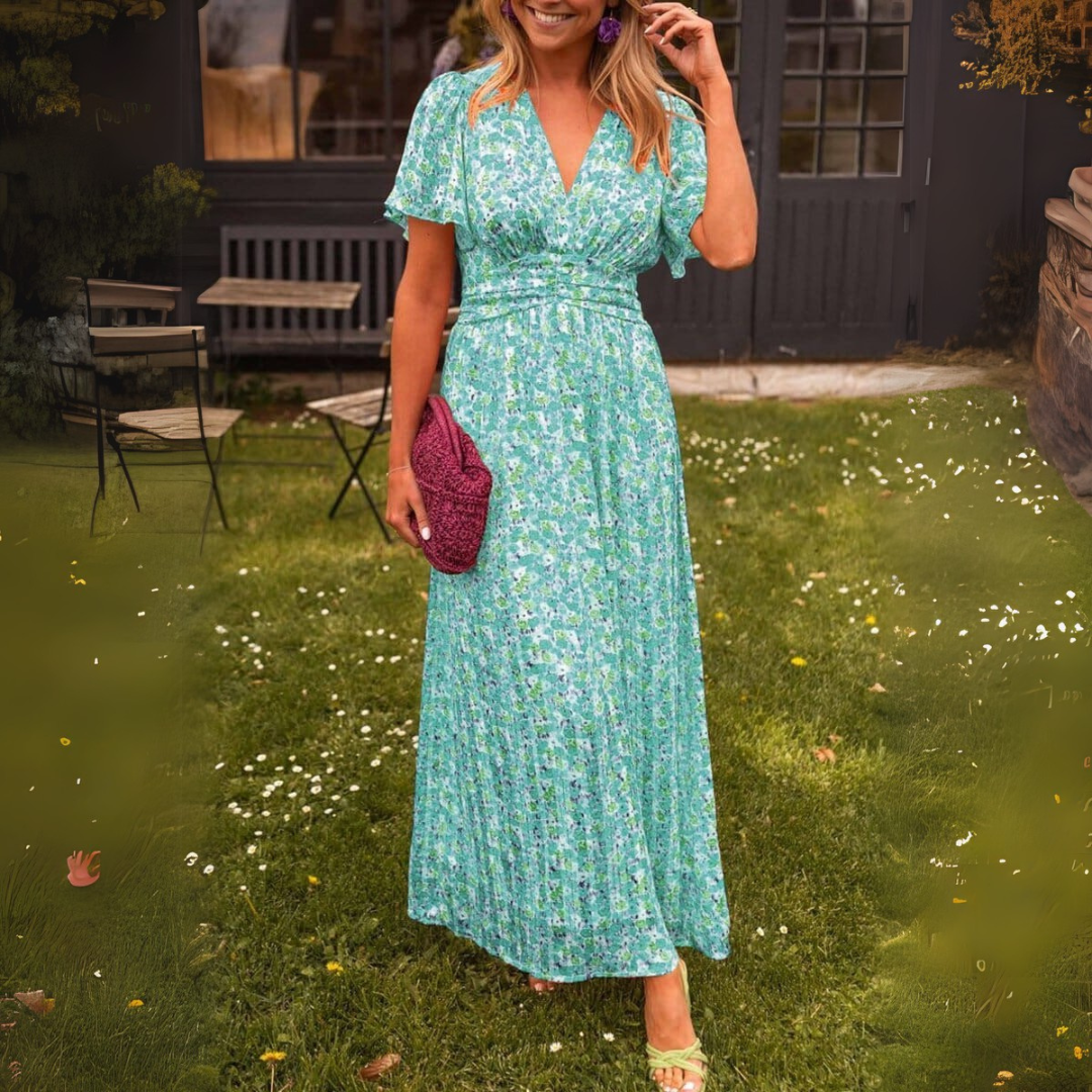 Laura | Elegantní maxi šaty s véčkovým výstřihem