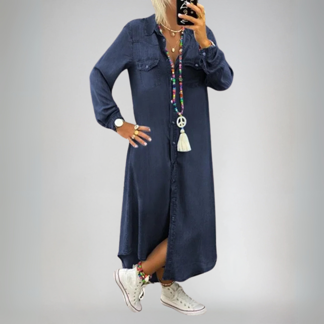 Vena | Elegantní džínové šaty Boho